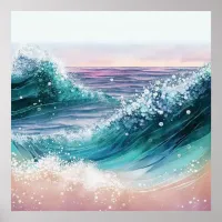 *~* AP60 Wave Sea Sparkle Coastal Ocean Sand Beach Poster
