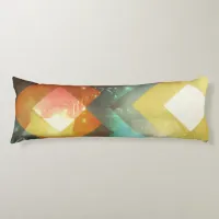 Seventies Orange Abstract Techno Triangles Body Pillow