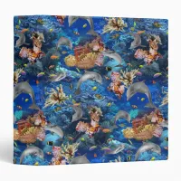 Bottlenose Dolphins Underwater 3 Ring Binder