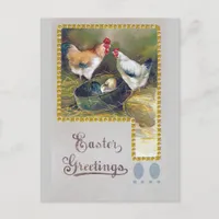 Easter Chicken Family Holiday Postcard