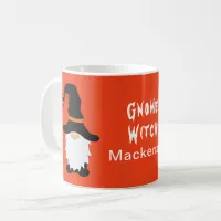 Halloween Gnome Witch White Hair Beard Add Name Coffee Mug