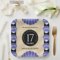 Elegant 17th Shells Wedding Anniversary Paper Plates