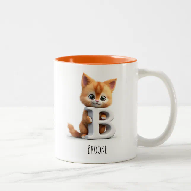 Letter B Cat Alphabet Monogram Coffee Mug