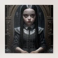Gothic Girl Haunted Halloween  Jigsaw Puzzle