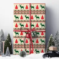 Ugly Christmas Sweater Deer Christmas Holiday Wrapping Paper