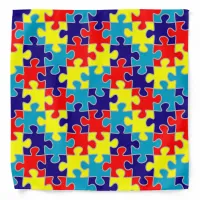 ASD Aspergers Autism Awareness Puzzle Pattern Bandana