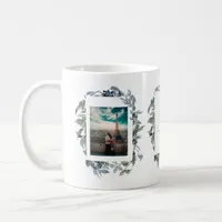 Botanical Monogram With Bride and Groom Photo Coffee Mug