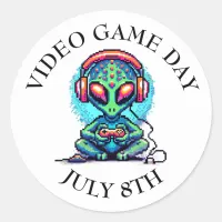 Video Game Day | July 8th Classic Round Sticker