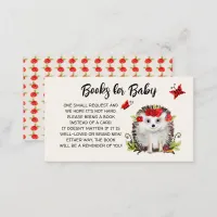 Books For Baby Woodland Hedgehog Roses Fall Shower Enclosure Card