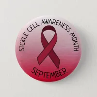 Sickle Cell Awareness Burgundy Ribbon Button