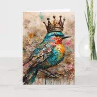 Gorgeous Bird in a Crown Card