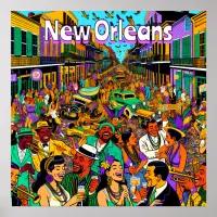 New Orleans, Louisiana People Having Fun Poster