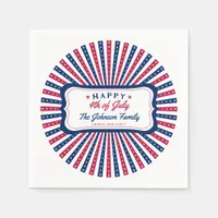 July 4th Custom American Family Summer BBQ Party Napkins