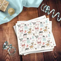 Santa, Snowman, Reindeer Pattern ID559 Napkins