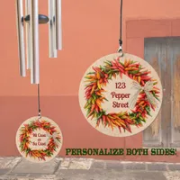 Southwest Chile Ristra Wreath Personalized Wind Chime