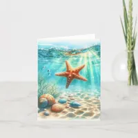 Coastal Under the Sea Starfish Thank You Card