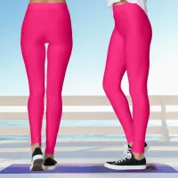 Bold Hot Pink Yoga Leggings