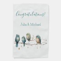 Whimsical Birds on Branches  Pastel Baby Shower Garden Flag