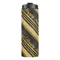 Black Gold Christmas Pattern#28 ID1009 Thermal Tumbler