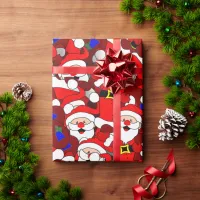 Smiling Santa Claus Pattern Wrapping Paper