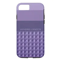 Geometric Pattern with Stripes in Shades of Purple iPhone 8/7 Case