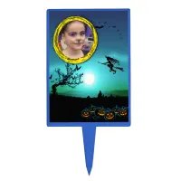 Halloween Witch, Jack o' Lanterns, Photo Frame Cake Topper