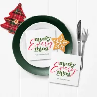 Modern Holiday Minimalist Merry Everything Napkins