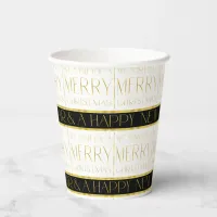 Black Gold Christmas Pattern#35 ID1009 Paper Cups