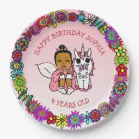 Personalized Happy Birthday Fairy and Unicorn Paper Plates