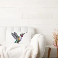 Hummingbird flying lumbar pillow