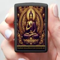 Buddha in gold relief.  zippo lighter