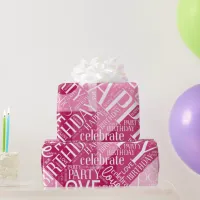 Birthday Add Short Name Color Pink ID274 Wrapping Paper