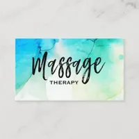 ** Watercolor Massage Therapy Massage Therapist Business Card