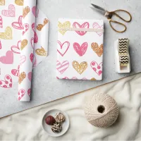 Hand Drawn Heart Pattern ID470 Wrapping Paper
