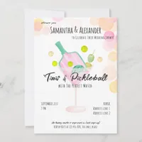 Tini Pickleball Boho Martini Bridal Couples Shower Invitation