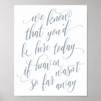 Luxe Calligraphy In Memory Sign (Dusty Blue)