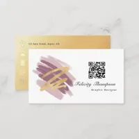 Trendy Brush Strokes Collage Business Card