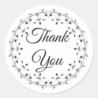 Black and White Thank You Stickers