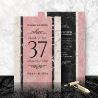 Elegant 37th Alabaster Wedding Anniversary Invitation