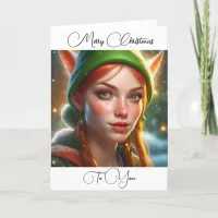 Merry Christmas To You | Cute Elf Thank You Card