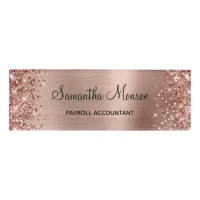 Glittery Rose Gold Foil Name Tag