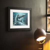 Majestic Salmon During Moonlit Dance 10x8 Poster