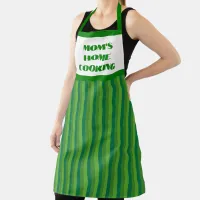 Large Green Striped Mom's Home Cooking Apron