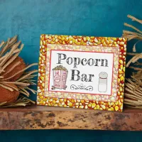 Popcorn Bar Wedding or Baby Shower Sign Plaque