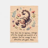 Kids Christian Prayer Woodland Scorpion on Peach | Fleece Blanket