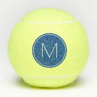 Blue and White Minimalist Modern Font Monogram Tennis Balls