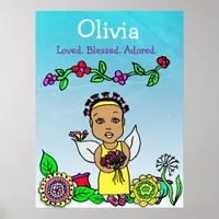 Personalized Loved, Blessed and Adored Fairy Poster