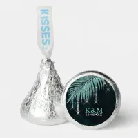 Jewel Palm Leaf Wedding Teal ID830 Hershey&#174;'s Kisses&#174;