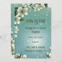 Whimsical Cherry blossom with Sparkles Invitation