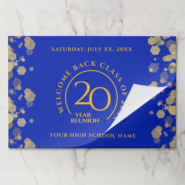 Blue & Gold School College Class Reunion Paper Pad